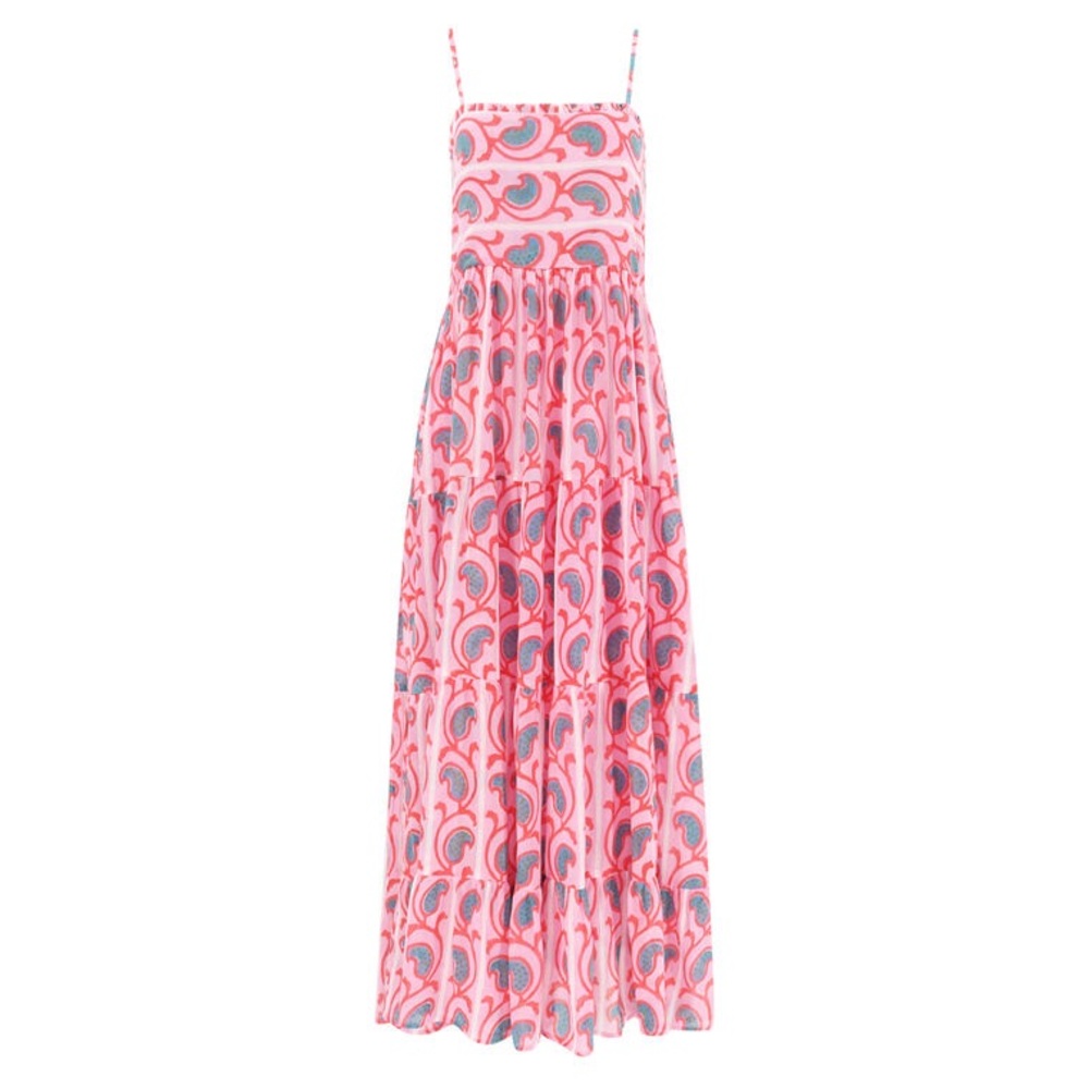 Oliphant Pink and Blue Maxi Dress